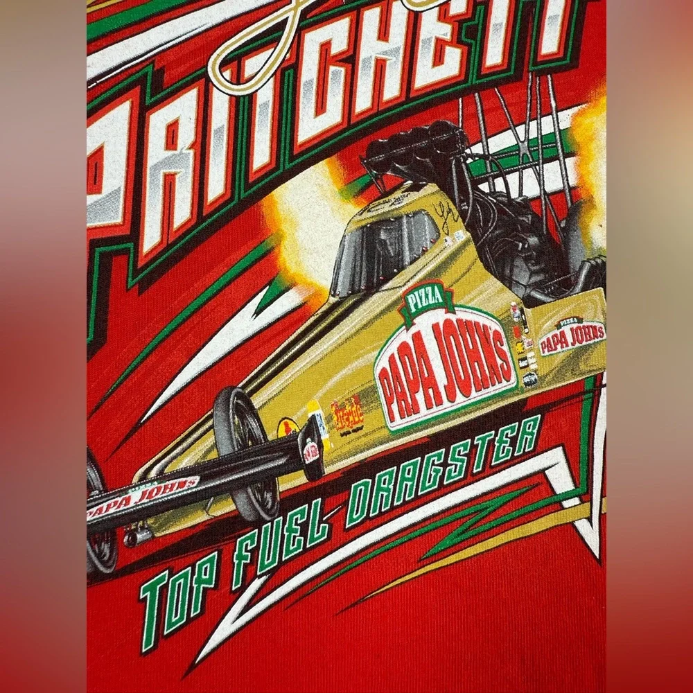 DON SCHUMACHER RACING Leah Prichett Papa John's Top Fuel Dragster T-Shirt Size M